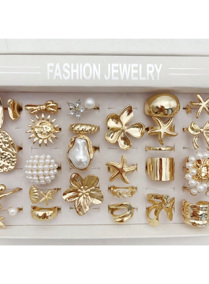 veya 15-PIECE GEOMETRIC WOMEN’S RING SET - Image 3